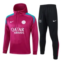 2024-25 PSG Jujube red Hoodie Half Pull Tracksuit #F598半拉连帽