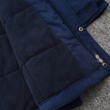 2024-25 Germany Royal Blue Hooded Windbreaker Fabric Cotton Coat #G203