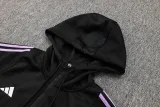 2024-25 Germany Black Hoodie Half Pull Tracksuit #F595半拉连帽