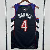 2024-25 Raptors BARNES #4 Purple Retro Top Quality Hot Pressing NBA Jersey
