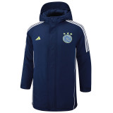 2024-25 Ajax Royal Blue Hooded Windbreaker Fabric Cotton Coat #G189