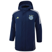 2024-25 Ajax Royal Blue Hooded Windbreaker Fabric Cotton Coat #G189