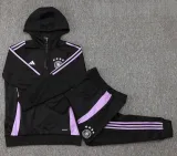2024-25 Germany Black Hoodie Half Pull Tracksuit #F595半拉连帽