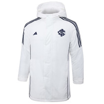 2024-25 Internacional White Hooded Windbreaker Fabric Cotton Coat #G194