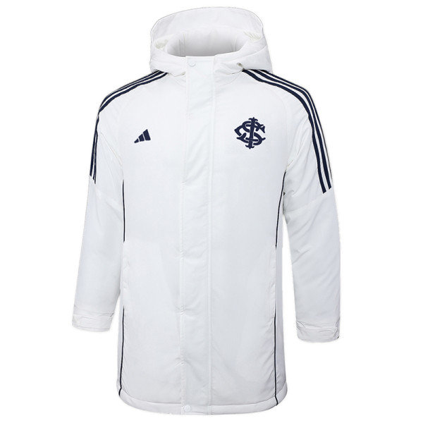 2024-25 Internacional White Hooded Windbreaker Fabric Cotton Coat #G194