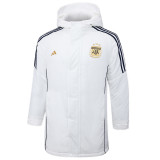 2024-25 Argentina White Hooded Windbreaker Fabric Cotton Coat #G183(金标)
