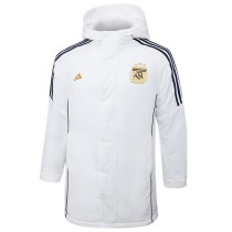 2024-25 Argentina White Hooded Windbreaker Fabric Cotton Coat #G183(金标)