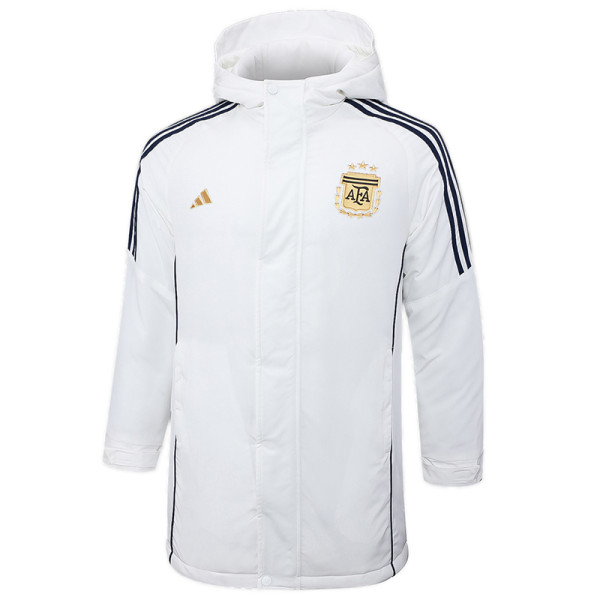 2024-25 Argentina White Hooded Windbreaker Fabric Cotton Coat #G183(金标)