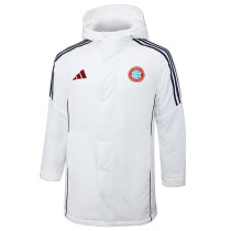 2024-25 Bayern White Hooded Windbreaker Fabric Cotton Coat #G197