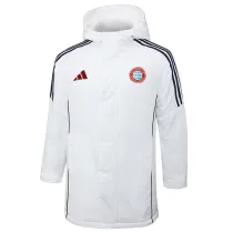 2024-25 Bayern White Hooded Windbreaker Fabric Cotton Coat #G197