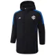 2024-25 Internacional Black Hooded Windbreaker Fabric Cotton Coat #G196
