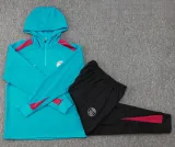 2024-25 PSG Lake blue Hoodie Half Pull Tracksuit #F599半拉连帽