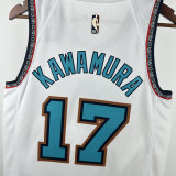 2024-25 Grizzlies KAWAMURA #17 White Retro Top Quality Hot Pressing NBA Jersey