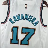 2024-25 Grizzlies KAWAMURA #17 White Retro Top Quality Hot Pressing NBA Jersey