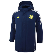 2024-25 Flamengo Royal Blue Hooded Windbreaker Fabric Cotton Coat #G206