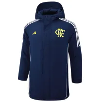 2024-25 Flamengo Royal Blue Hooded Windbreaker Fabric Cotton Coat #G206