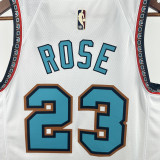2024-25 Grizzlies ROSE #23 White Retro Top Quality Hot Pressing NBA Jersey