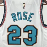 2024-25 Grizzlies ROSE #23 White Retro Top Quality Hot Pressing NBA Jersey