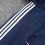 2024-25 Germany Royal Blue Hooded Windbreaker Fabric Cotton Coat #G203