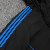 2024-25 Germany Black Hooded Windbreaker Fabric Cotton Coat #G201