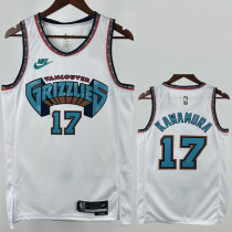 2024-25 Grizzlies KAWAMURA #17 White Retro Top Quality Hot Pressing NBA Jersey