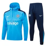 2024-25 CHE Lake blue Hoodie Half Pull Tracksuit #F606半拉连帽