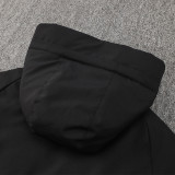 2024-25 Bayern Black Hooded Windbreaker Fabric Cotton Coat #G209