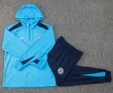 2024-25 CHE Lake blue Hoodie Half Pull Tracksuit #F606半拉连帽