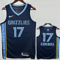 2022-23 Grizzlies KAWAMURA #17 Royal blue Top Quality Hot Pressing NBA Jersey