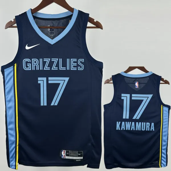 2022-23 Grizzlies KAWAMURA #17 Royal blue Top Quality Hot Pressing NBA Jersey