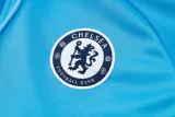 2024-25 CHE Lake blue Hoodie Half Pull Tracksuit #F606半拉连帽