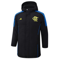 2024-25 Flamengo Black Hooded Windbreaker Fabric Cotton Coat #G207