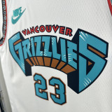 2024-25 Grizzlies ROSE #23 White Retro Top Quality Hot Pressing NBA Jersey