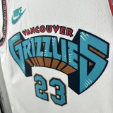 2024-25 Grizzlies ROSE #23 White Retro Top Quality Hot Pressing NBA Jersey
