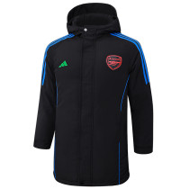 2024-25 ARS Black Hooded Windbreaker Fabric Cotton Coat #G193