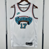 2024-25 Grizzlies KAWAMURA #17 White Retro Top Quality Hot Pressing NBA Jersey