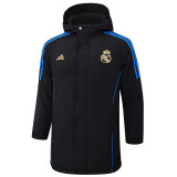 2024-25 RMA Black Hooded Windbreaker Fabric Cotton Coat #G212