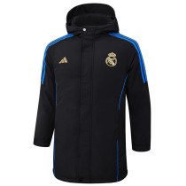 2024-25 RMA Black Hooded Windbreaker Fabric Cotton Coat #G212