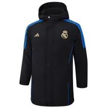 2024-25 RMA Black Hooded Windbreaker Fabric Cotton Coat #G212
