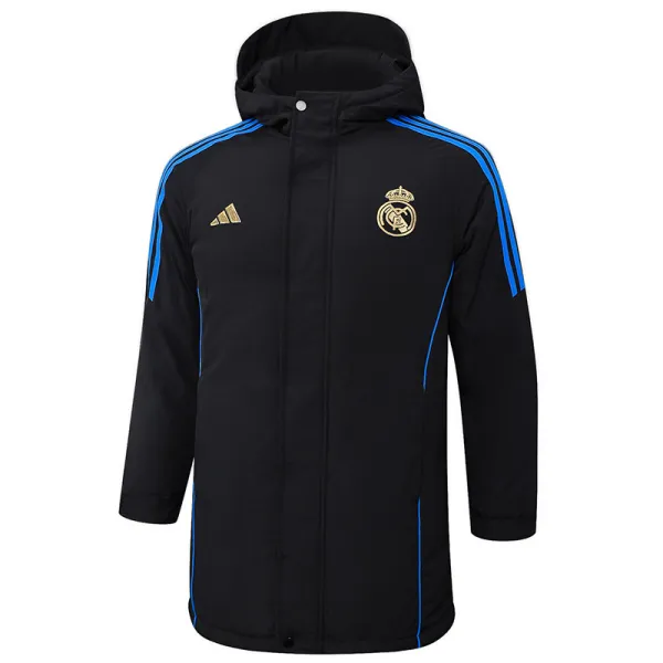 2024-25 RMA Black Hooded Windbreaker Fabric Cotton Coat #G212