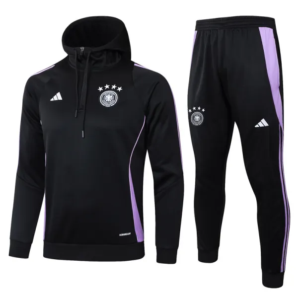 2024-25 Germany Black Hoodie Half Pull Tracksuit #F595半拉连帽
