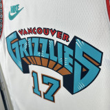 2024-25 Grizzlies KAWAMURA #17 White Retro Top Quality Hot Pressing NBA Jersey