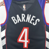 2024-25 Raptors BARNES #4 Purple Retro Top Quality Hot Pressing NBA Jersey