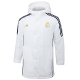2024-25 RMA White Hooded Windbreaker Fabric Cotton Coat #G208(金标)