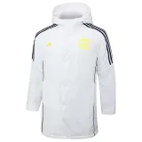 2024-25 Flamengo White Hooded Windbreaker Fabric Cotton Coat #G204(黄标)