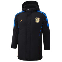 2024-25 Argentina Black Windbreaker Fabric Cotton Coat #G187(金标)