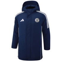 2024-25 Bayern Royal Blue Hooded Windbreaker Fabric Cotton Coat #G198(白标)