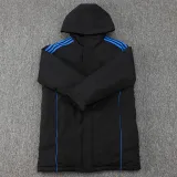 2024-25 Germany Black Hooded Windbreaker Fabric Cotton Coat #G201