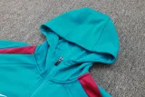 2024-25 PSG Lake blue Hoodie Half Pull Tracksuit #F599半拉连帽