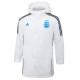 2024-25 Argentina White Hooded Windbreaker Fabric Cotton Coat #G182(蓝标)